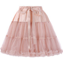 Belle Poque Luxury 3-Layers Soft Tulle Netting Light Pink Crinolina Petticoat Underskirt para vestidos vintage retro BP000226-3